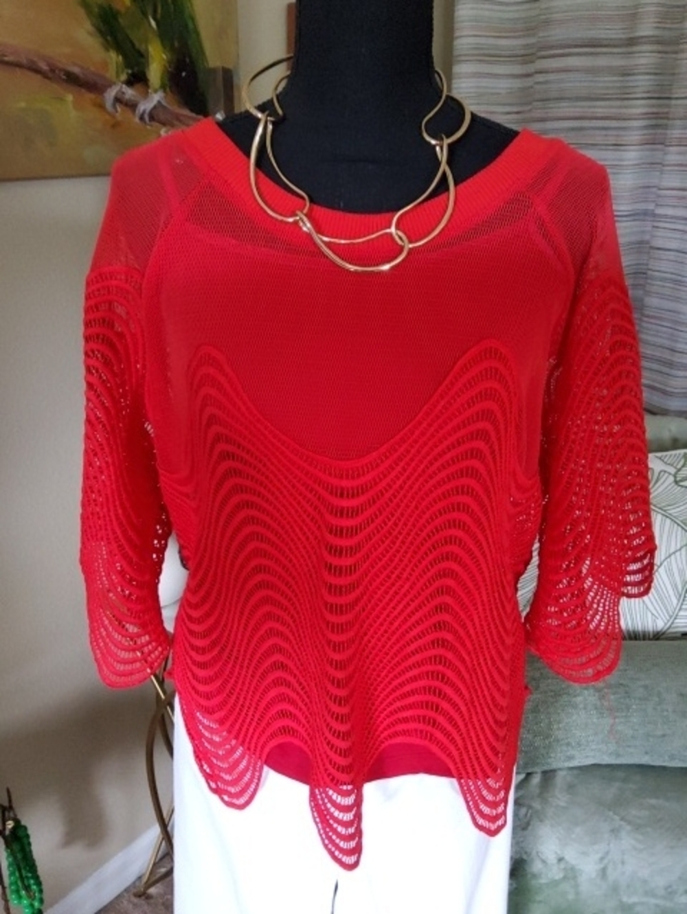 Mirror Image Mesh With Beautiful Embroidrey!